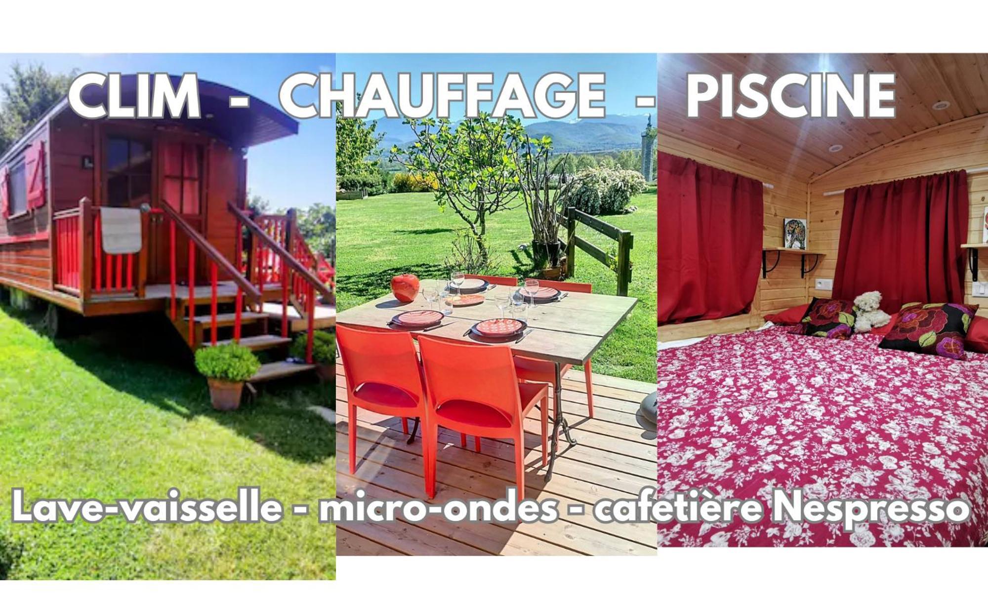 La Roulotte Du Cagire - 4 Pers - Pyrenees Guest House Villeneuve-de-Rivière Exterior photo
